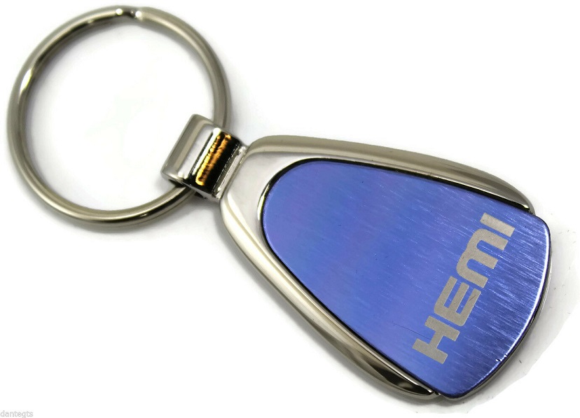 Blue Hemi Rectangular Wave Authentic Key Chain - Click Image to Close